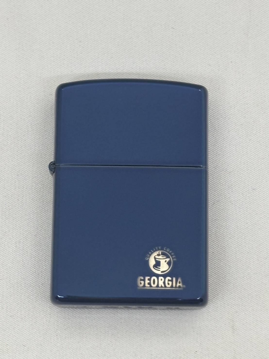 【ZIPPO】ジッポー：2003年製 新品 ジョージア(GEORGIA) 革ケース・箱付き 側面シリアルNo.入り