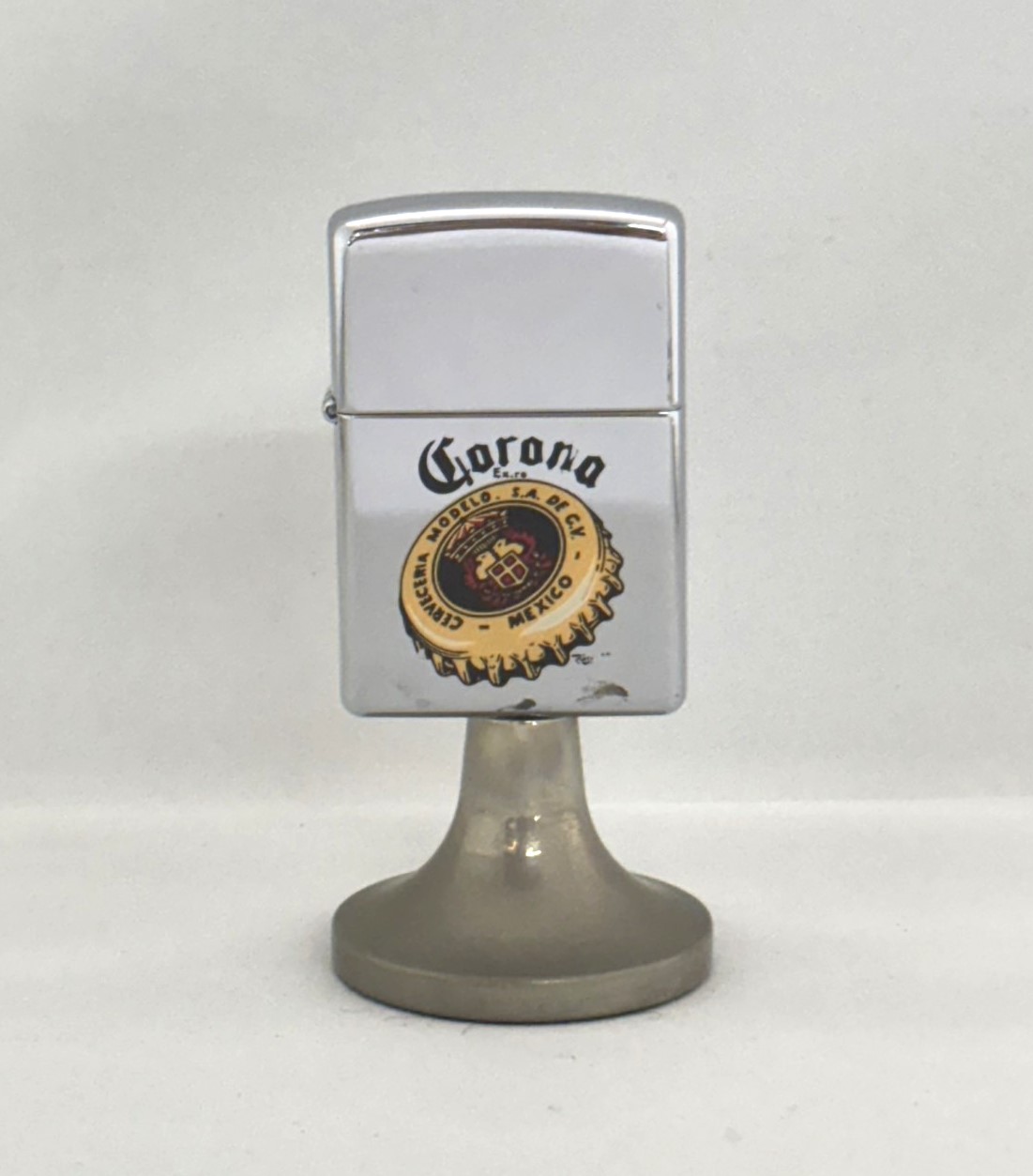 【ZIPPO】ジッポー：1996年製 USED CORONA 卓上台付き