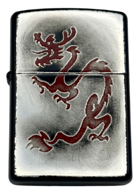 【ZIPPO】ジッポー：2002年製 新品 未使用/ドラゴン②/経年劣化有