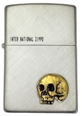 【ZIPPO】ジッポー：2001年製 新品 未使用 スカルGD