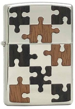 zippo☆両面☆Puzzle/パズル☆ナチュラルウッド☆SV☆ジッポ ライター