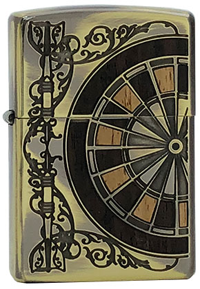 ZIPPO】ジッポー:アンティークダーツ BS/ウッドインレイ 両面加工