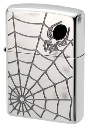 【ZIPPO】ジッポー：スパイダーオニキス SV/両面加工