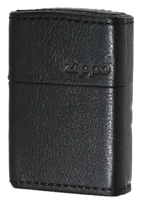 【ZIPPO】ジッポー：レザーZLG/BK 牛革巻き