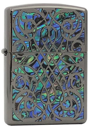 【ZIPPO】ジッポー：シェルアラベスク BK/アーマー 両面加工