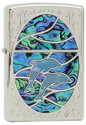 【ZIPPO】ジッポー：シェルドルフィンGR/BL