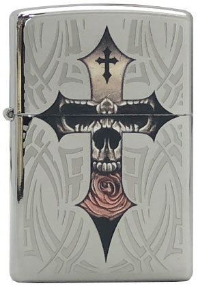 【ZIPPO】ジッポー：#28874/SKULL CROSS USAカタログ