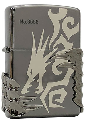 【ZIPPO】ジッポー：2BK-DTX/龍 トライバル メタル