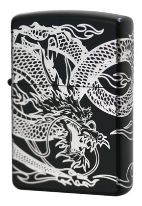 ZIPPO】ジッポー：2BKS-4DR/龍驤虎視 4面連続加工