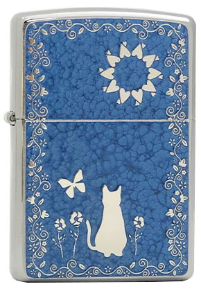 【ZIPPO】ジッポー：2MPP-Cat(BL)/両面加工