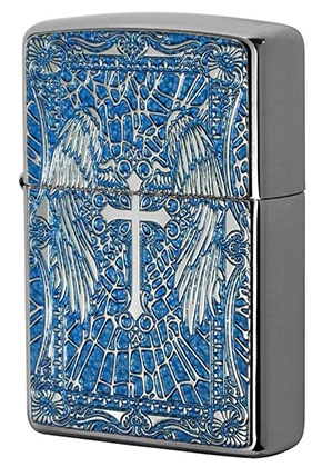 【ZIPPO】ジッポー：2MPP-Cross(BL)/両面加工