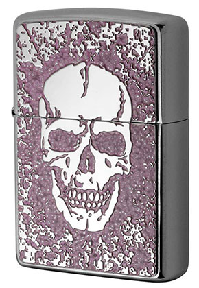 【ZIPPO】ジッポー：2MPP-Skull(PK)/両面加工