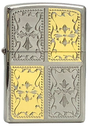 【ZIPPO】ジッポー：2PTG-CRO/プラチナメッキ 両面加工