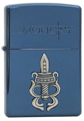 【ZIPPO】ジッポー：1998年製 新品 未使用/MONCKSメタル 剣