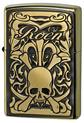 Zippo ジッポー Roen ロエン ドットスカル メタリックブラック