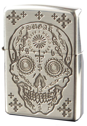 【ZIPPO】ジッポー：SKZ-045A メキシカンスカル/両面加工