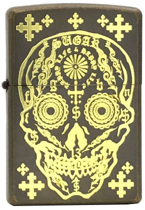 【ZIPPO】ジッポー：SKZ-045B メキシカンスカル/両面加工