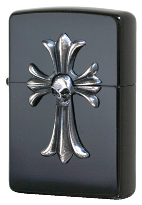 【ZIPPO】ジッポー：SKULL CROSS(A)/Black