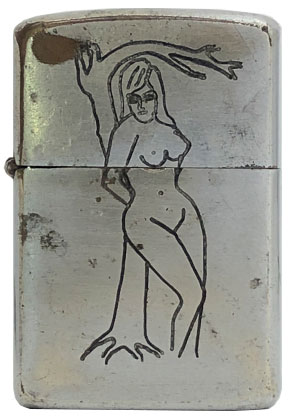 【ZIPPO】ジッポー：ベトナムZIPPO/1967年製造品 木に寄り添う女性