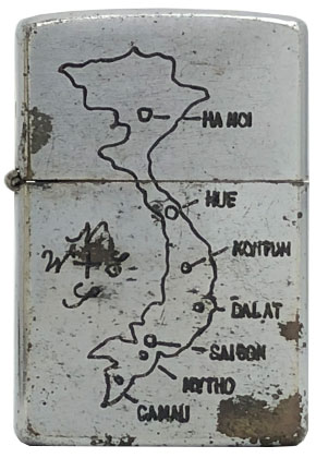 【ZIPPO】ジッポー：ベトナムZIPPO/1968年製造品 ベトナムの地図柄