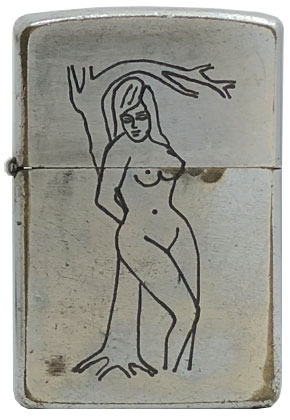 【ZIPPO】ジッポー：ベトナムZIPPO/1971年製造品 木に寄り添う女性