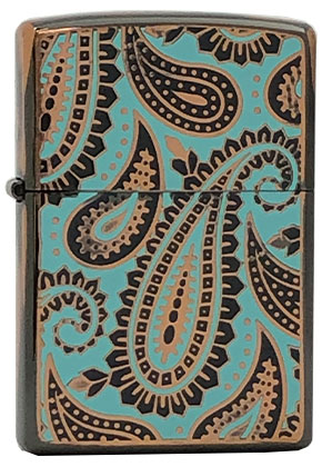 ZIPPO】ジッポー：アンティークペイズリーB 両面加工