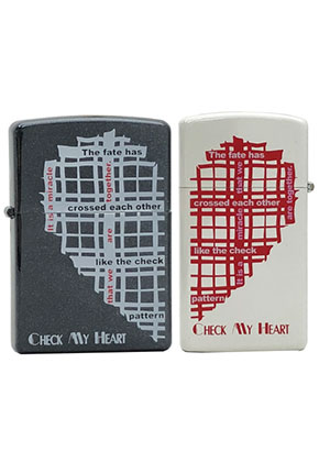 【ZIPPO】 ジッポー：CMH-BW/チェックマイハート ペア