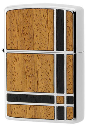 ZIPPO】ジッポー：ダブルウッド2 BG/BK/ウッドインレイ 両面加工