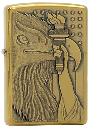 【ZIPPO】ジッポー：#600B Eagle&Torch Brass 2000年製/USAカタログ