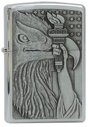 【ZIPPO】ジッポー：#600 Eagle&Torch Pewter 2000年製/USAカタログ