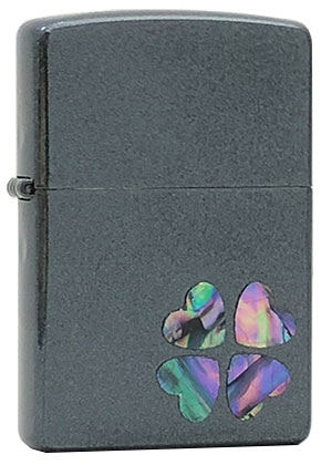 【ZIPPO】ジッポー：ハートクローバー/パールBK