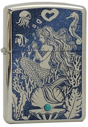 ZIPPO】ジッポー：Mermaid ターコイズ