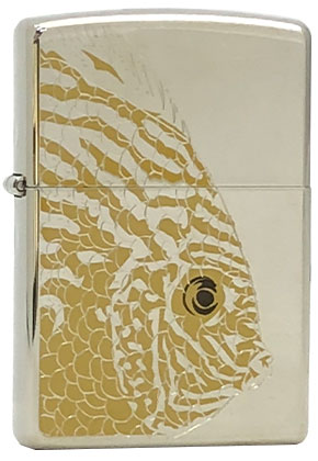 ZIPPO】ジッポー：熱帯魚 ロイヤルブルーディスカス/両面加工