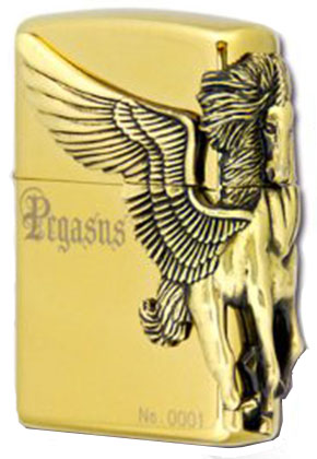 【ZIPPO】ジッポー：Pegasus(D)/チタニウムコーティング インナー金色