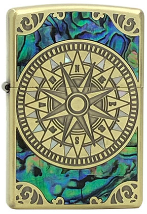 【ZIPPO】ジッポー：シェルアンティークコンパスBS/両面加工