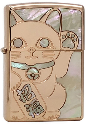 【ZIPPO】ジッポー：シェル ラッキーキャット RPK/両面加工