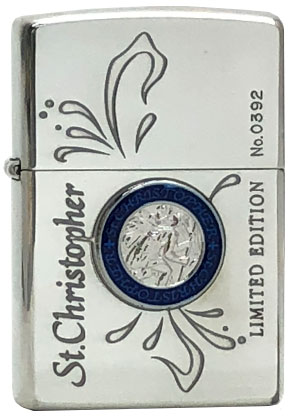 【ZIPPO】ジッポー：St.Christopher 限定/2000年製 両面加工