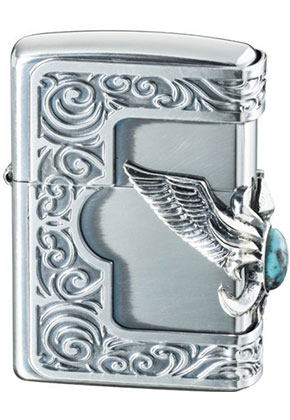 ZIPPO】ジッポー：ZP ストーンウイングメタル/ターコイズ