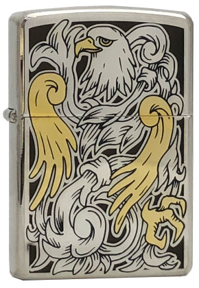 ZIPPO】ジッポー：Twin Eagle SV/両面加工