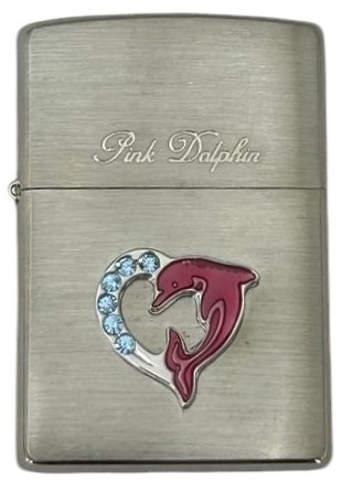 【ZIPPO】ジッポー：2005年製 新品 未使用 ピンクドルフィン(ラインストーン付き)