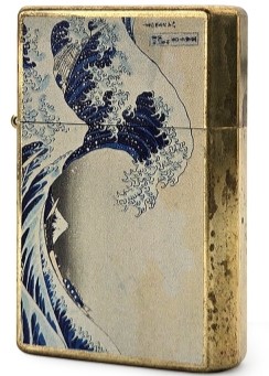 【ZIPPO】ジッポー：神奈川沖浪裏/オイルライター/ワイルドブラス+/フルカラー印刷