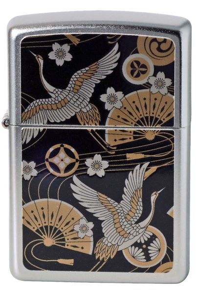 【ZIPPO】ジッポー：SP-KH　鶴・黒